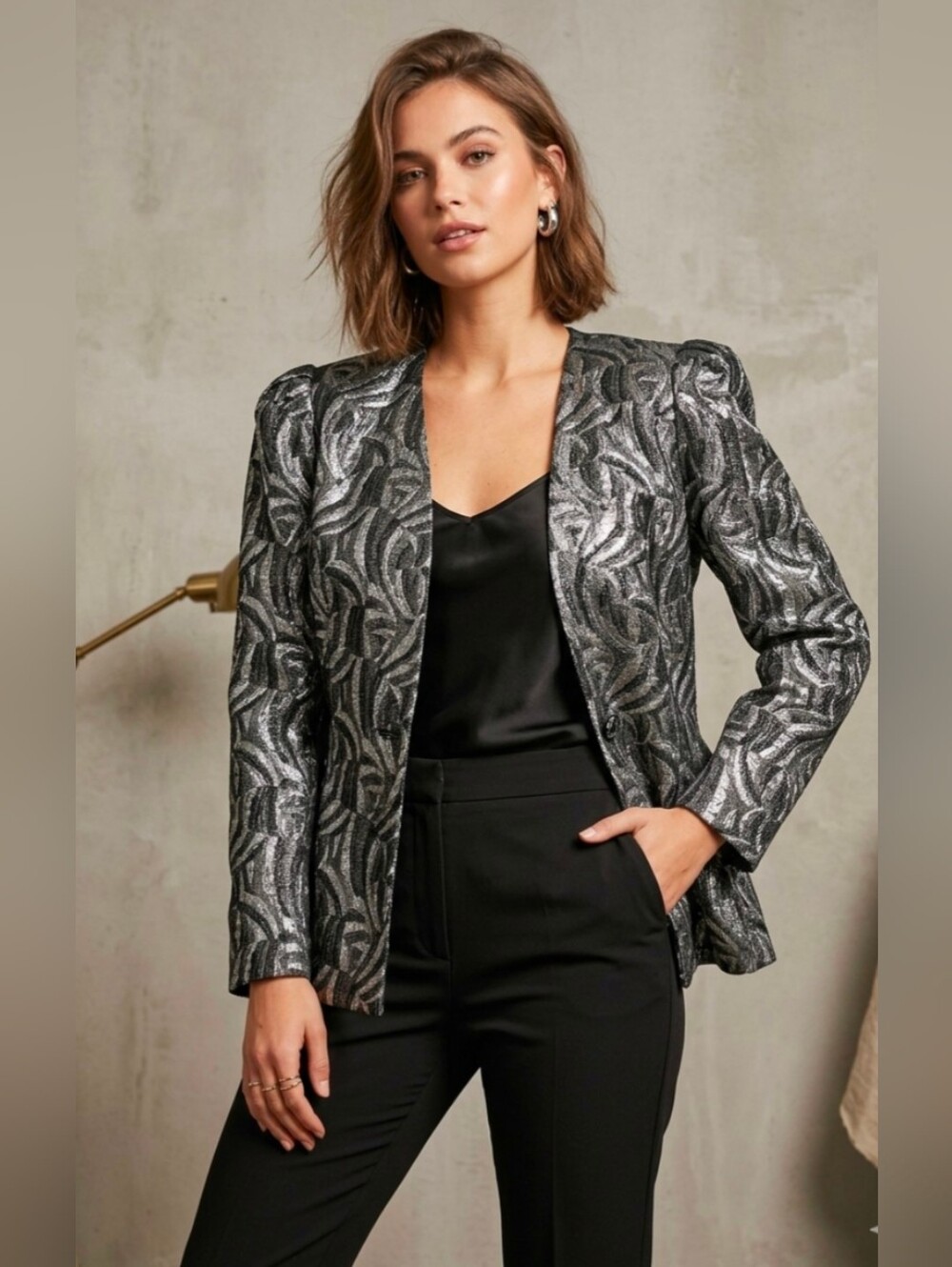 ONE + ONE Vintage Metallic Blazer